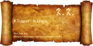Kluger Kinga névjegykártya