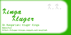 kinga kluger business card